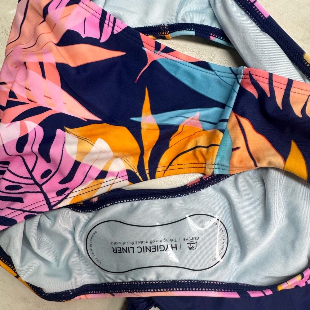 Cupshe Super Bloom Square Neck Tankini Top & Vibrant Plants Retro Bottoms Set - Picture 7 of 14